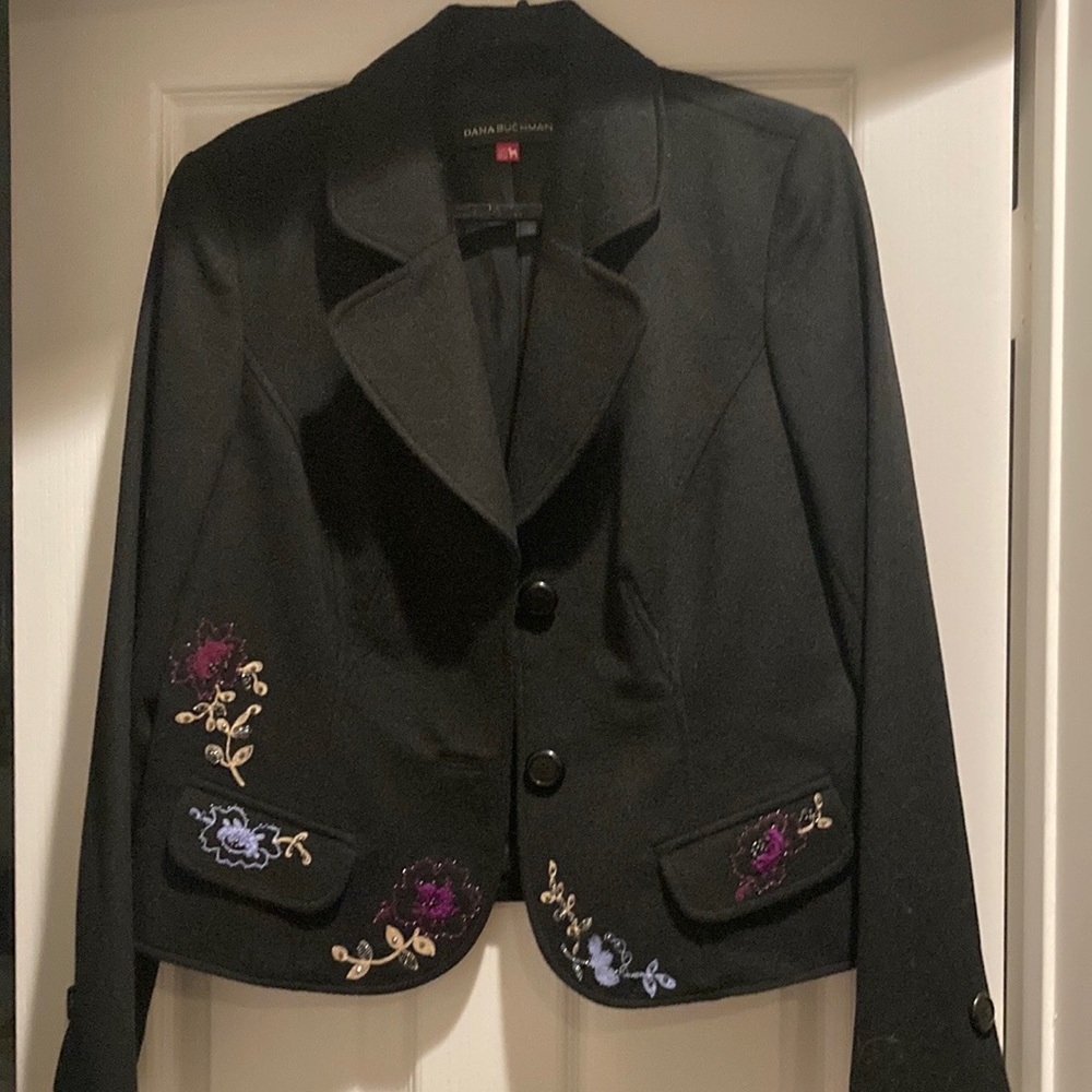 Dana Buchman beaded and embroidered cashmere jacket